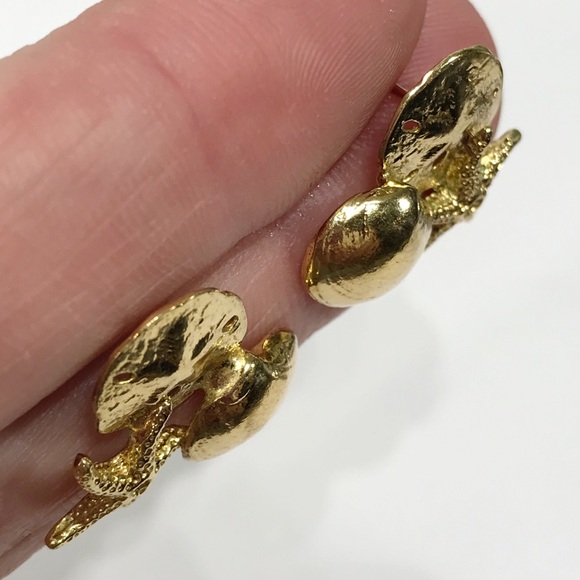 14K Gold Filled Sand Dollar Starfish Clam Shell Cluster Post Stud Earring Signed - Picture 10 of 15